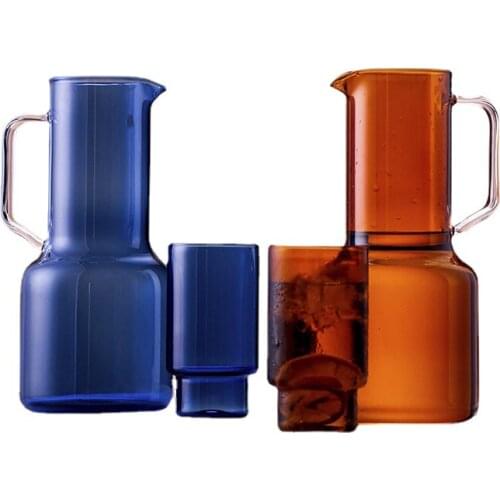 Nordic Geometric Glass Kettle Heat Resistant Hot Cold Water Jug Large Capacity Serving Pitcher For Juice Ice Tea Beverage Carafe