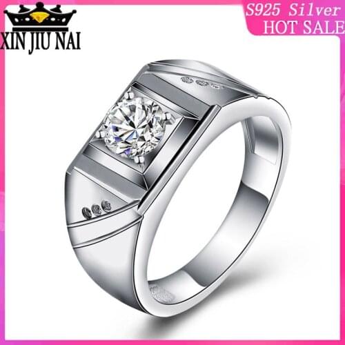 18K white gold plated diamond stone big mens ring wedding couples ring set mens diamond ring
