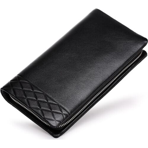 Factory new hot sale superior High quality Purse genuine cow leather Unisex lady And Man Cluth Engraved Pattern Purse Wallet