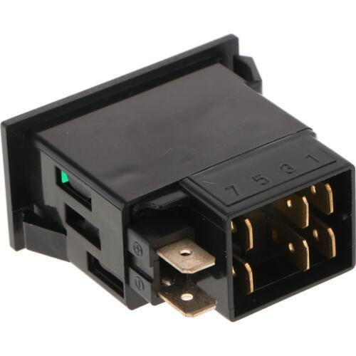 DC12V-24V 6Pin ON/OFF Rocker Switch With Red Light For Truck Car Door