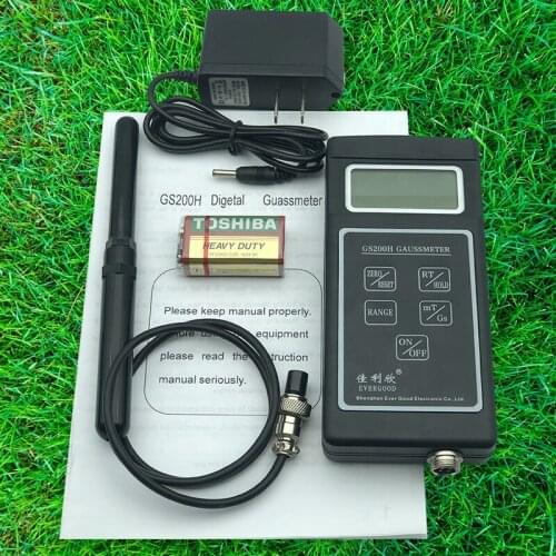 0 ~ 200mT ~ 2000mT Magnetic Measurements Gauss Meter Magnetic Field Gauss Meter GS200H