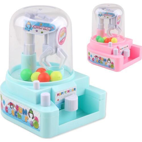 Childrens Simulation Small Catching Candy Clips Machine Interactive Manual Mini Educational Toys Boys Girls Desktop Toys