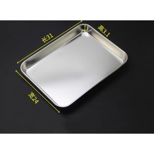 Medical 304 Stainless Steel Tray, Dental Disinfection Tray, Oral Instrument Utensil Tray, Surgical Square Tray, Dressing Tray