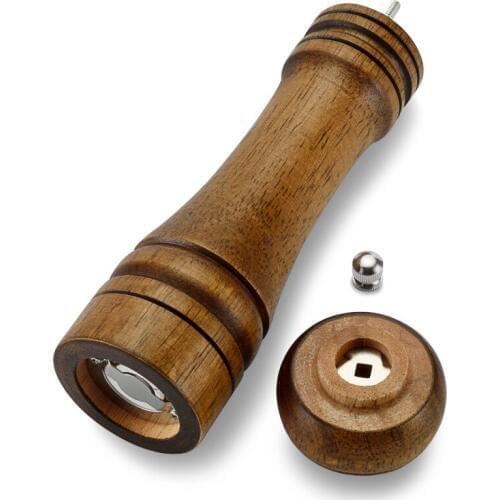 Salt and Pepper Mill, Solid Wood Pepper Mill with Strong Adjustable Ceramic Grinder 5" 8" 10" - Kitchen Tools