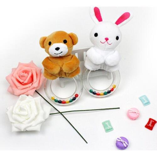 Lovely Baby Rattles Round Plush Bear And Rabbit Children Kids Animal Rattles Classic Parent-child Interactive Toys Birthday Gift