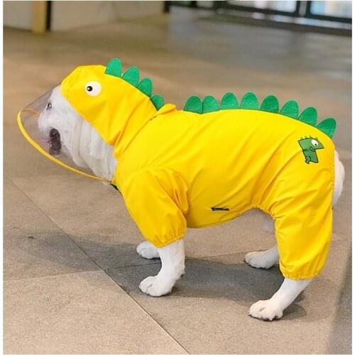 Fashion French Bulldog Dinosaur Raincoat Pet Dog Waterproof Clothes For Small Medium Dogs Rain Coat Pug Teddy Corgi Jacket HEC03
