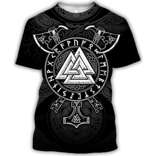 Viking symbol - odin Tattoo 3D Printed men t shirt Harajuku Fashion Short sleeve shirt summer streetwear Unisex tshirt tops WS09