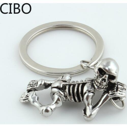 2019 New Jewelry Men Women Boys Girls Keychains Skull Skeleton Keyring Charms Car Keyfob