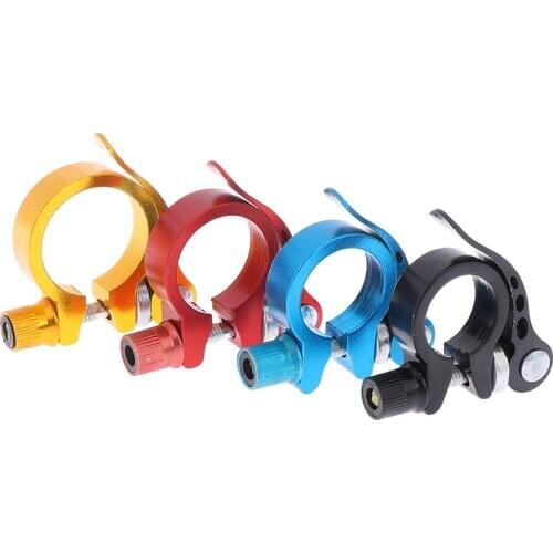 2019NEW Black 25.4-34.9mm Aluminum Bike Bicycle Seatpost Clamp Quick Release Seat Post