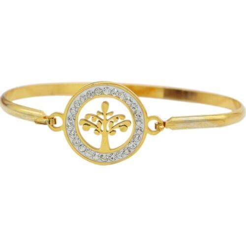 PINXUN Can Open Gold Color Jewelry Bangles Small Tree lady Luxury Dubai Ethiopian African For Women Party wedding Gifts ST4