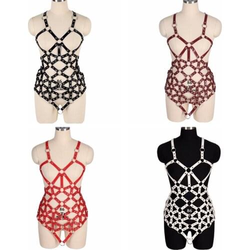 Adjust Plus Size Sexy Harness Bra Body Belt Lingerie Set Caged Bralette Ladies Strappy Bra Halter Bra Tops Pole Dance Rave Wear