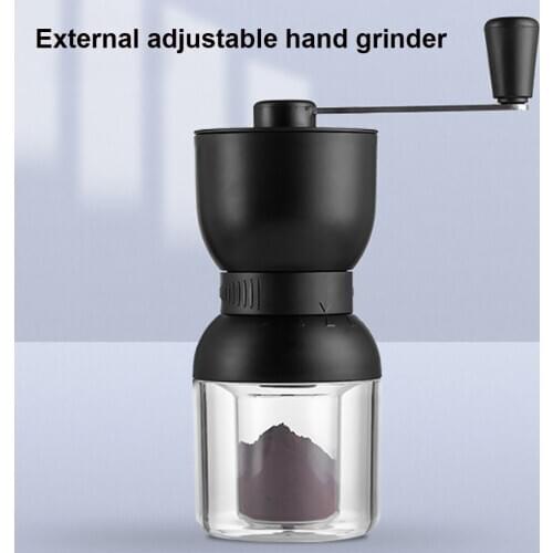 Manual Coffee Grinder with Two Containers Ceramic Burrs Adjustable Hand Coffee Bean Mill