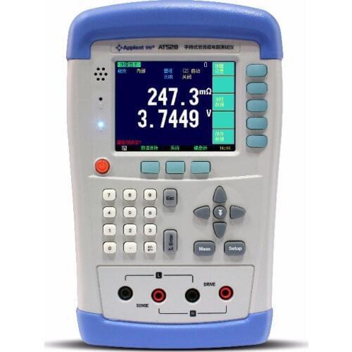 Handheld AC milliohm meter AT528L AC resistance, DC voltage 0.1m ohm to 200 ohm for large and middle lead acid battery