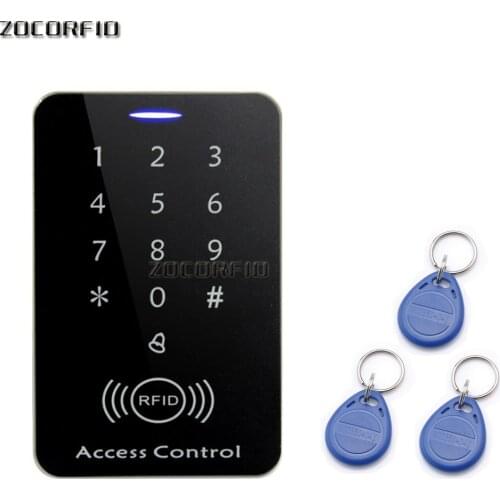 Touch keypad with 10pcs EM keychains RFID Access Control Keypad digital panel Card Reader For Door Lock System