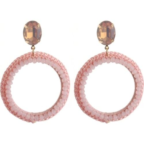 Brincos Pendant Big Earrings for Women Fashion Bohemian Handmade Earrings Luxury Crystal Wedding Earrings Designer Earrings