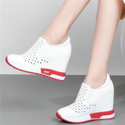 Fashion Sneakers Women Sports Sandals Hollow Genuine Leather Wedges High Heel Ankle Boots Female Round Toe Pumps Casual Shoes