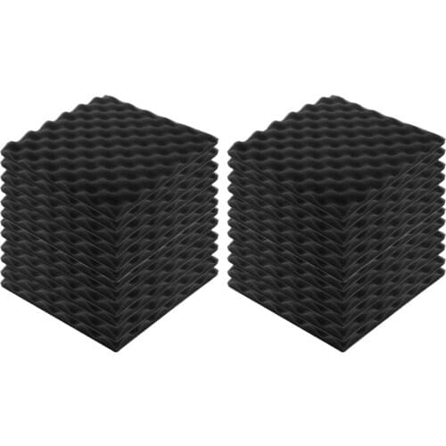 24pcs Recording Soundproof Foam Video Room Sound Noise Insulation Sponge Wall Deadening