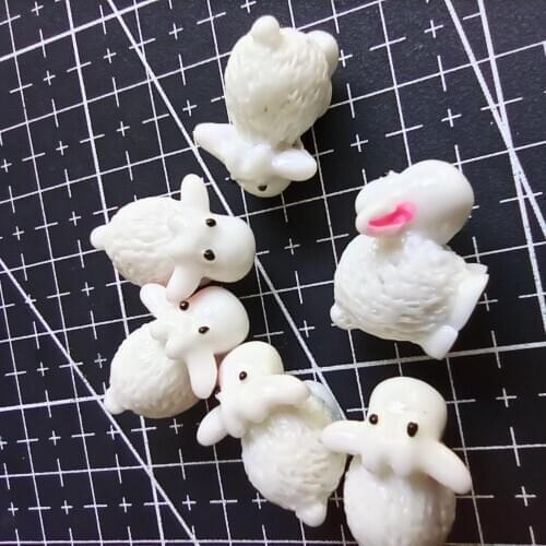 1pcs/lot resin solid lovely long ear sheep cartoon 19mm fairy garden gnome moss terrarium decor crafts bonsai home DIY A110-4