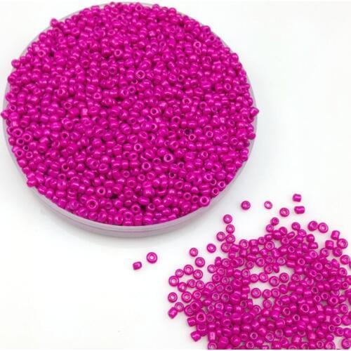 16g 1000X 2mm 12/0 Dark Rose Pink Neon Color Opaque Loose Spacer Beads Cezch Glass Seed Beads Handmade Jewelry DIY Garment Bead
