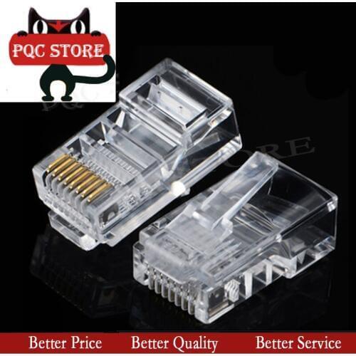 20PCS Gold Plated RJ45 Net Network Cables Modular Plug Cat5 CAT5e Connector 8P8C Modular Rj45 Plug Terminals