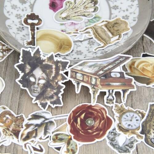 31pcs Europe Style Retro Mask Life Staff Vintage Clock Scrapbooking Sticker Pack for Journaling Planner DIY Crafting