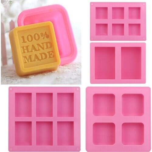 6 Cavity Rectangle silicone soap mold Bar Bake Mold Silicone Mould Tray Homemade Food Craft Craft soap making