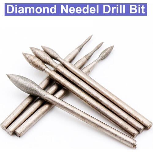 2.35mm J Diamond needle jade peeled polishing grinding head Diamond Grinding Head Bur Bit Set Grinding Tool For Dremel Rotary