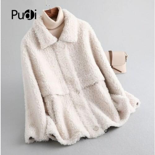 Aorice A19065 Women Winter Simple Style Real Wool Fur Coat Short Jacket Over Size Parka Lady Fashion Genuine Fur Coat Outwear