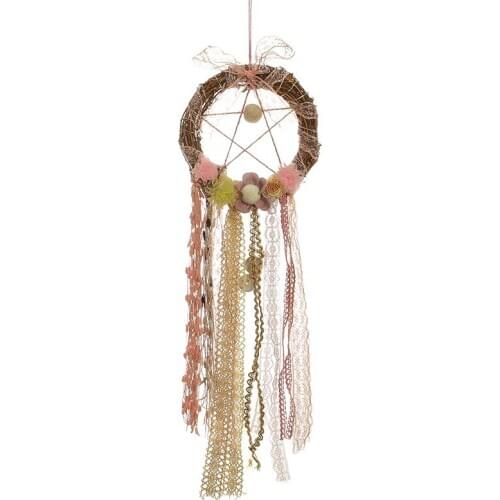 Large Dream Catchers Indoor Handmade Moon Wind Chimes White FeatherWall Hanging Home Decoration Home Decoration Ornament Gift