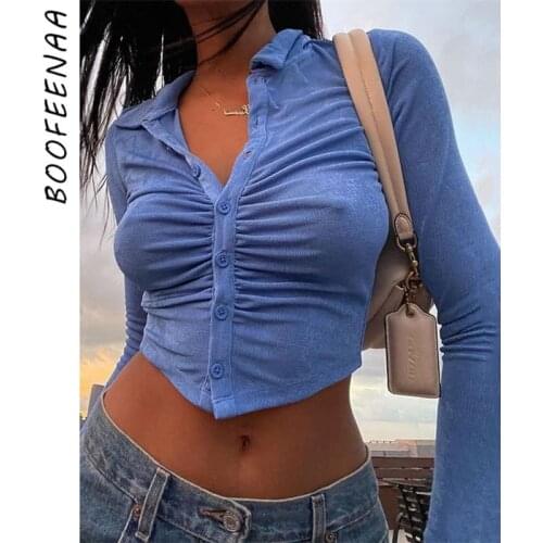 Женские рубашки BOOFEENAA China At AliExpress