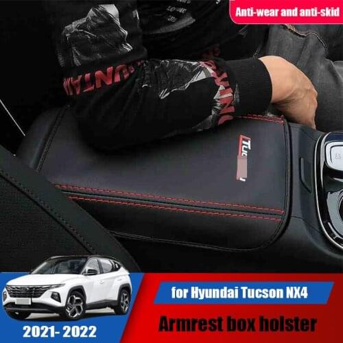For Hyundai Tucson NX4 2021 2022 central control armrest box cover interior leather modification central armrest box anti-dirty