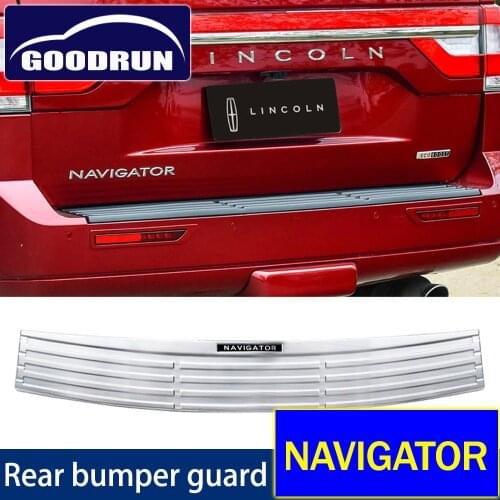 For Lincoln NAVIGATOR Stainless Steel Car Rearguards Fender Sill Plate Protector Guard Rear Bumper Trunk Covers Sticker