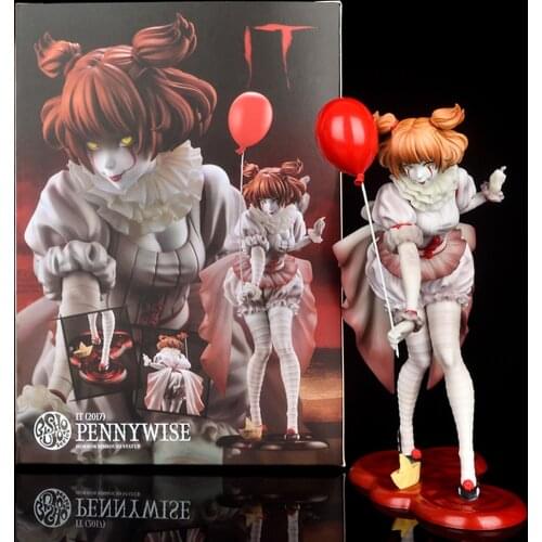 19cm Anime Figure It Joker Pennywise PVC Action Figure Joker Girl Figurine Collection Model Doll Gift
