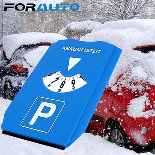 FORAUTO Multifunction Car Windshield Snow Shovel Ice Scraper Snow Remover Return Time Note Car Parking Time Sign