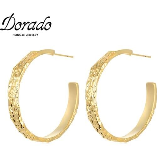 Dorado Classic Round Big Hoop Earrings For Women Girl Punk Metal New Circle Wholesale Large Size Fashion Jewelry Brincos