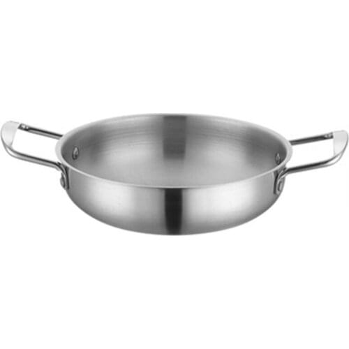 Korean Instant Noodle Stainless Steel Pot with Double Handles Household Thickened Soup Sea Food Boiling Pan Kitchen Utensils