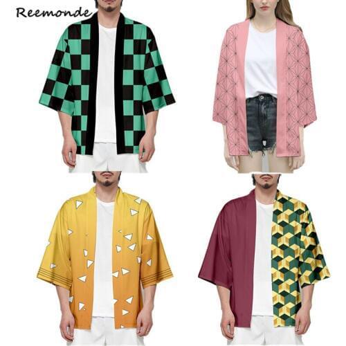 New Hot Sale Adul Kamado Tanjirou Coat Demon Slayer: Kimetsu no Yaiba Cosplay Costume Kamado Tanjirou Jackets Men Halloween