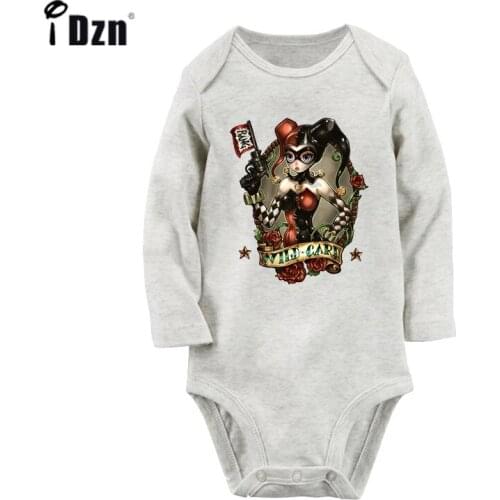 The Clown JOKER Girl Bang Wild Card Design Newborn Baby Boys Girls Suit Infant Bodysuit Onsies Jumpsuit 100% Cotton Sets
