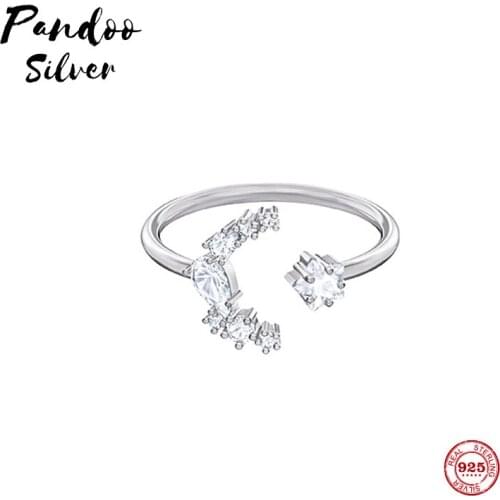 Fashion Charm Silver Plated Original 1:1 Copy, Romantic Starry Elegant Fashion Open Ring Ring Female Luxury Jewelry Gifts