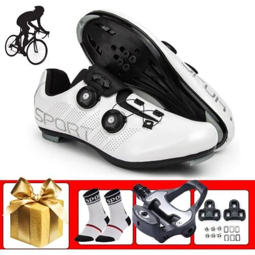 Professional Road Bike Footwear Men Sapatilha Ciclismo Self-locking Breathable Athletic Riding Bicycle Shoes Add Spd-sl Pedals