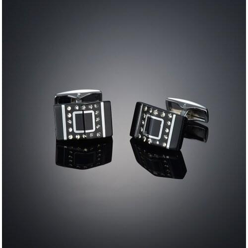 1Pair Mens Cufflinks for Busines Fashion Shirt Accessories Wedding Party Men Cufflink Black Cloth Retangle Cuff Links Wholesales