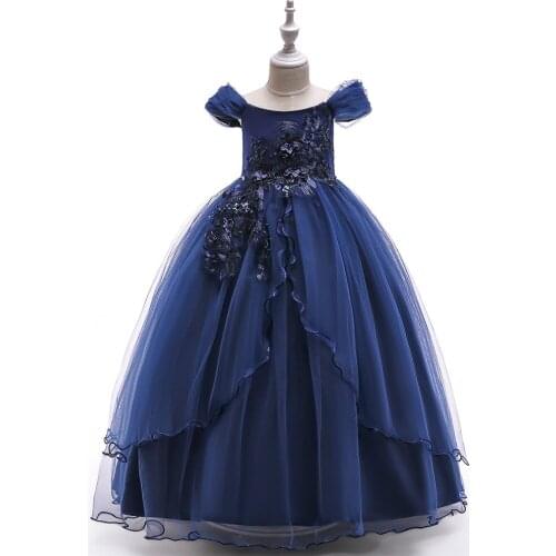 5-16 Years New Flower Ruched Ankle Sleeveless Childrens Bridesmaid Dresses for Girl Evening Wedding Party Dress Princess Gown