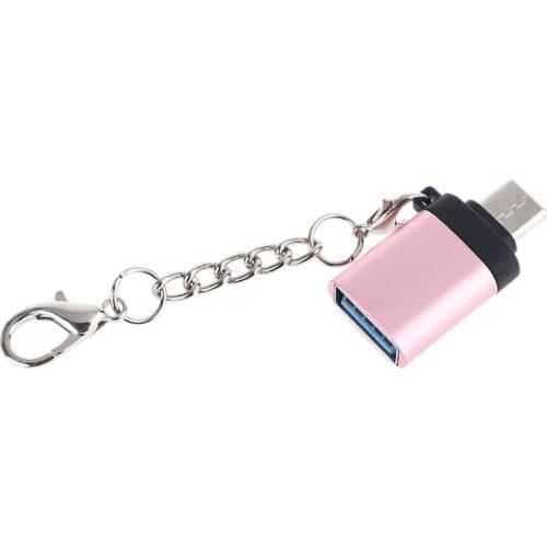YYDS Type C to USB 3.0 Female OTG Adapter Connector with Chain for Smart Phone Tablet