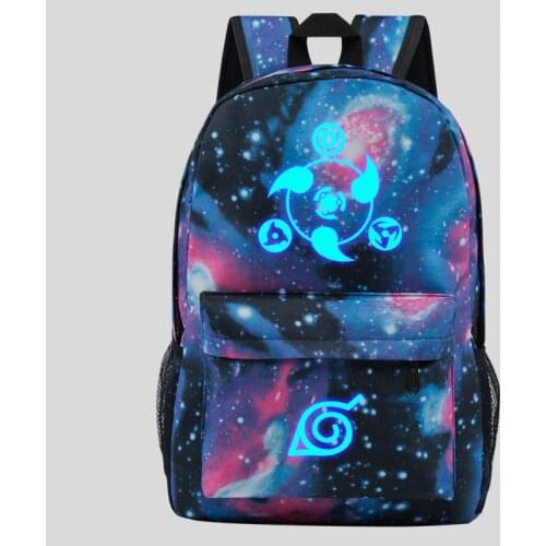 NARUTO School Bag Cartoon Anime Backpack Luminous Bag Couple Bag Elementary and Middle School Students Unisex Office Supplies