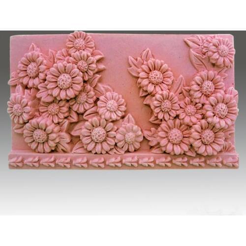 Silicone Soap Mold Polymer/clay Mold Sunflower Galore Detail of High Relief Sculpture Handmade Molds Aroma Stone Moulds PRZY 001