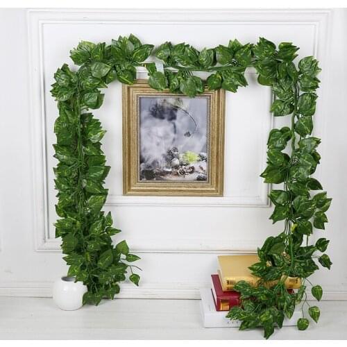 Wedding decoration 240cm Artificial Ivy Leaf Garland Plants Plastic green long Vine Fake Foliage flower for Home decor 12pcs/lot