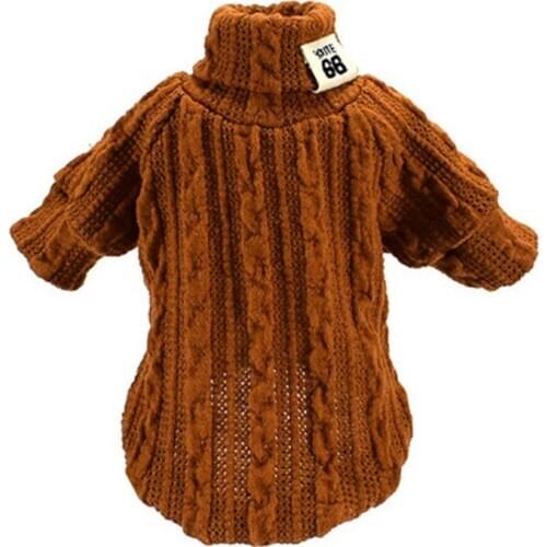 Warm Pullover Dog Sweater Classics Dog Turtleneck Knit Sweaters Small Medium Winter Dogs Clothes Pet Clothing For Chihuahua Pug