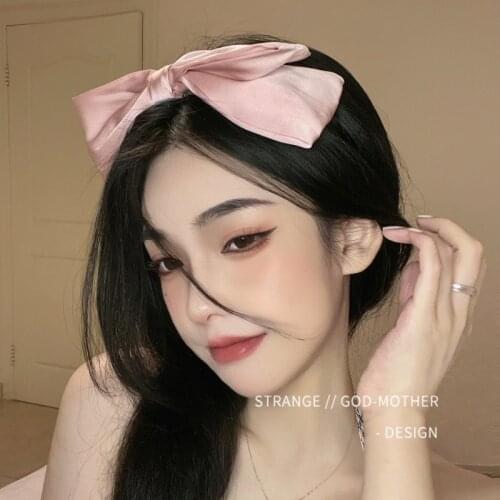 Extra large bow tiara for womens summer wide brim headband for womens pressure hair wash hair clip high grade sense headband