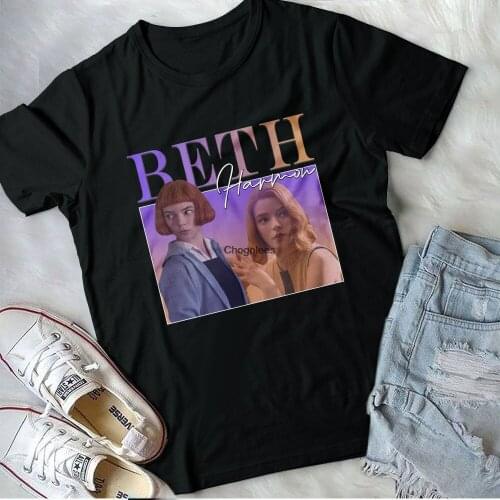 The QueenS Gambit Beth Harmon Anya Taylor Joy Shirt Vintage Beth Harmon Supernatural Tv Series T Shirt