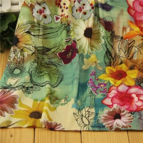 High Quality Knitted Fabric Floral Pattern Good For Print Short Sleeve T-Shirt And Dress KA78